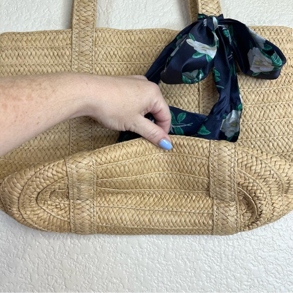 From Draper James •Straw Bag with Floral Scarf - Picture 4 of 10